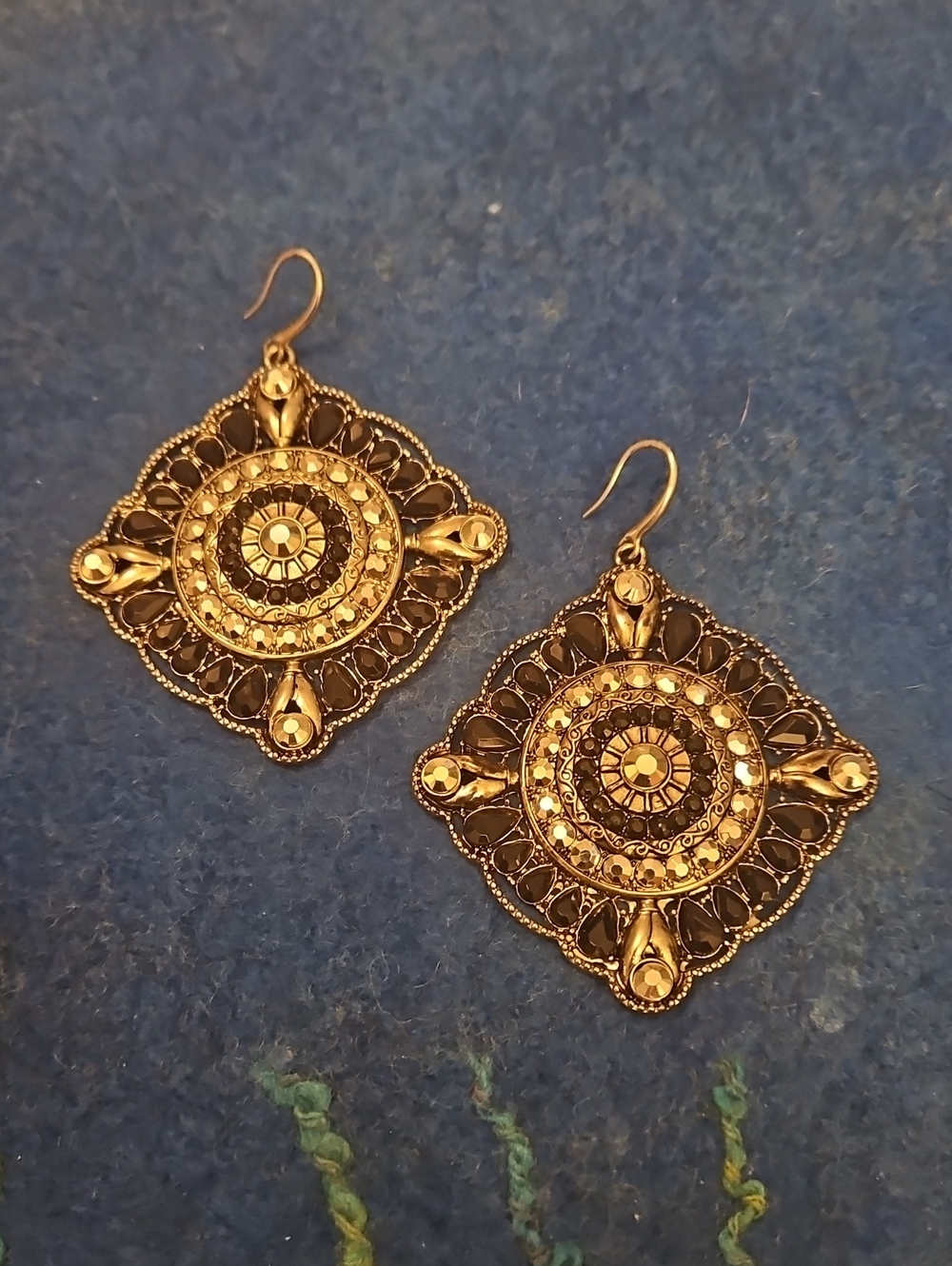 6 For $15 Silver & Black Filigree Mandala Drop Earrings